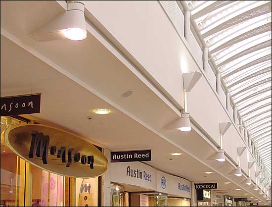 Lamps in a shopping mall, Bristol; March 17th, 2005