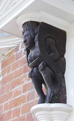 Figure on doorway, Faversham, Kent; November 3rd, 2004