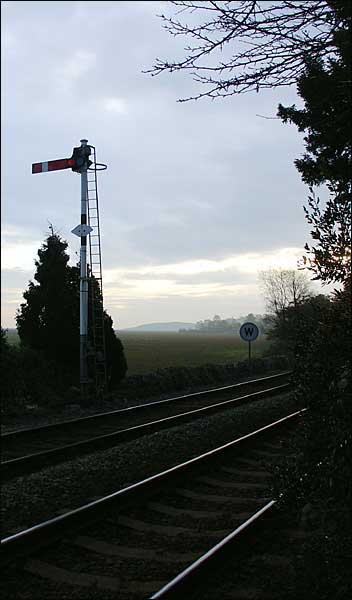 Signal and lines at Grange-over-Sands, Cumbria, December 1st, 2004