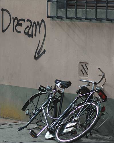 Bikes and grafitti, February 11th, 2005