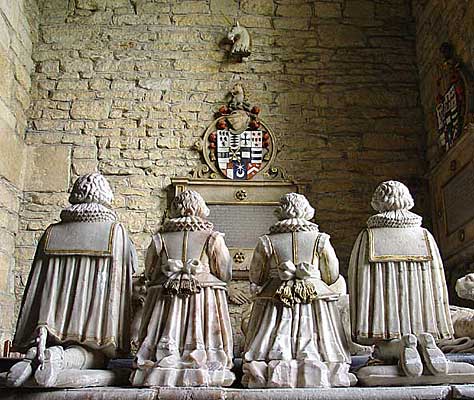 A row of alabaster figures, the Savage Memorial, Elmley Castle Church; September 16th, 2004
