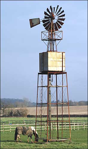 Water tank on windpump, Upton on Severn, Worcestershire; February 8th, 2005
